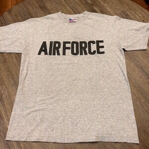 AIR FORCE T Shirt Mens Gray‎ Cotton Blend Short Sleeve Graphic Tee Murina Medium